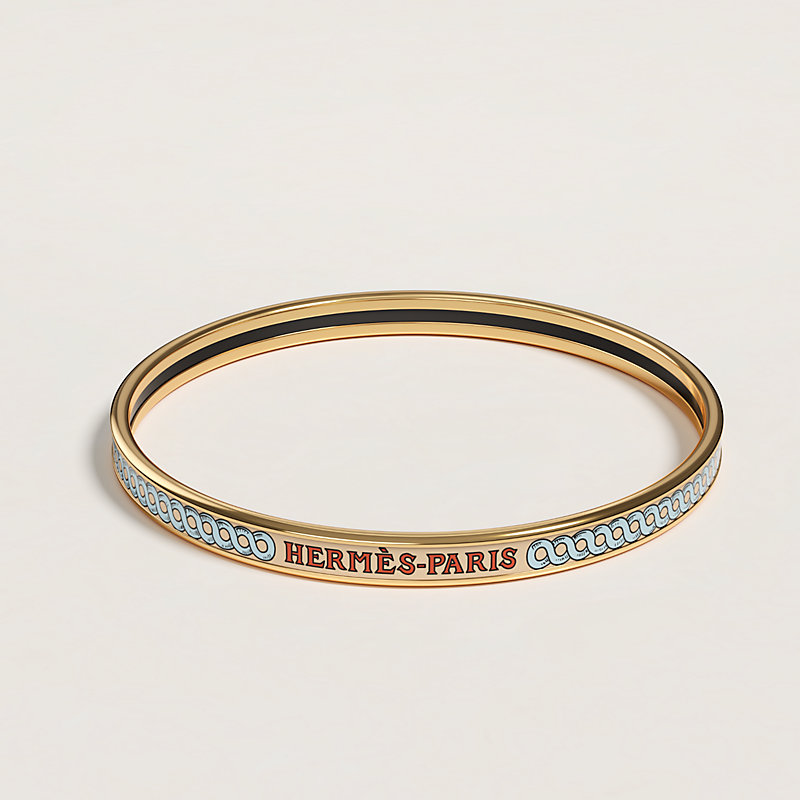 HERMES ゴールド・グレー バングル エルメス Hermes ブレスレット バングル ゴールド金具 グレー